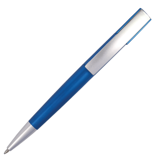 Silver Square Clip Ballpoint Pen