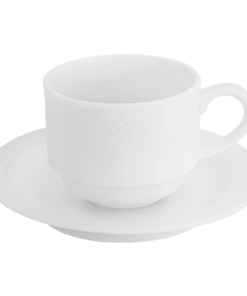 Arctic White Stackable Espresso Cup and Saucer 100ml