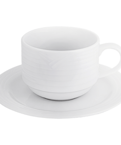 Arctic White Stackable Cup and Saucer 220ml