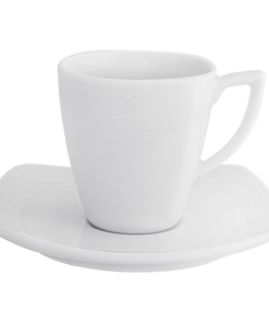 Arctic White Sqaure Espresso Cup and Saucer
